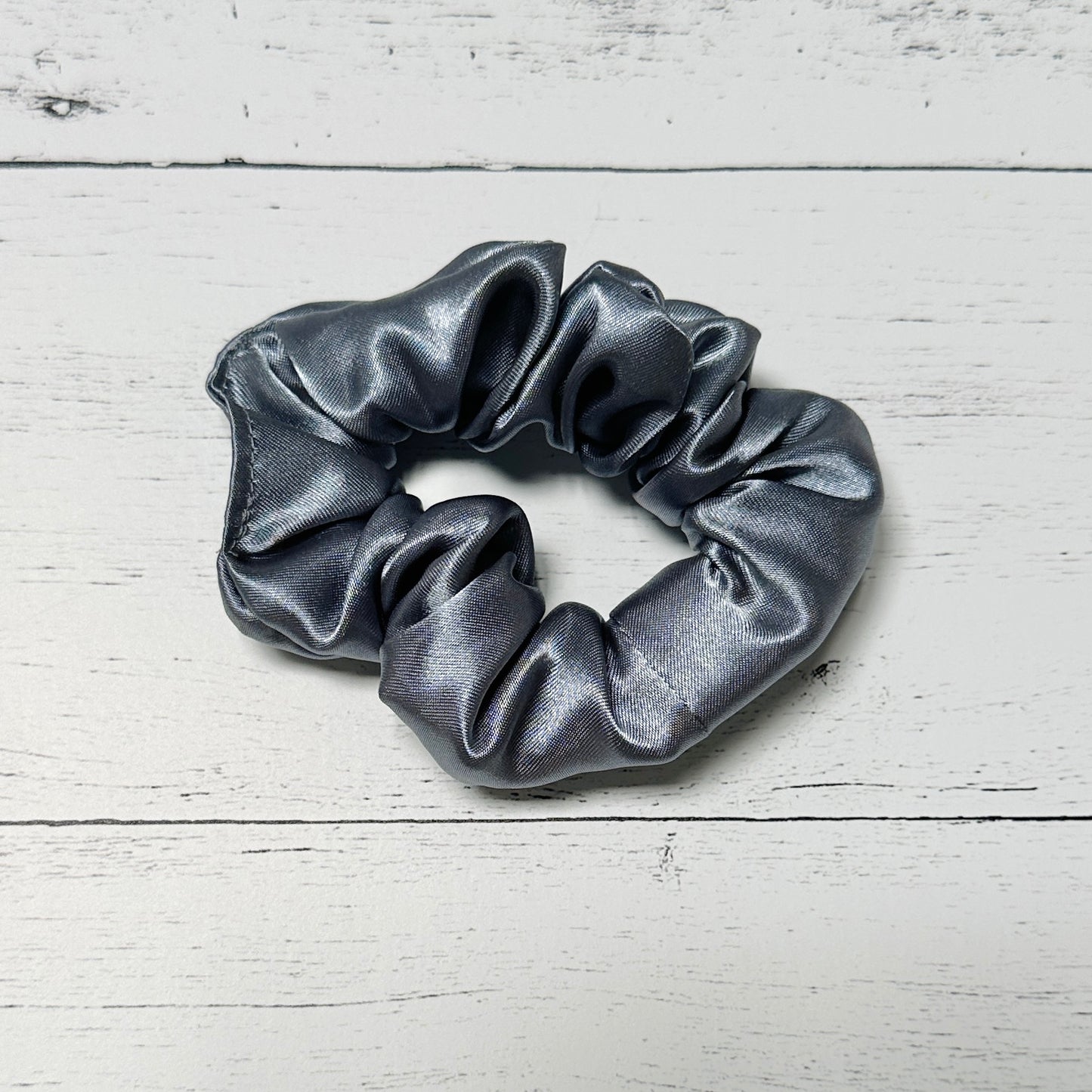 Denim Blue Satin Scrunchie