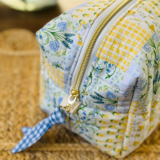 Lemon Blossom Patchwork Boxy Pouch