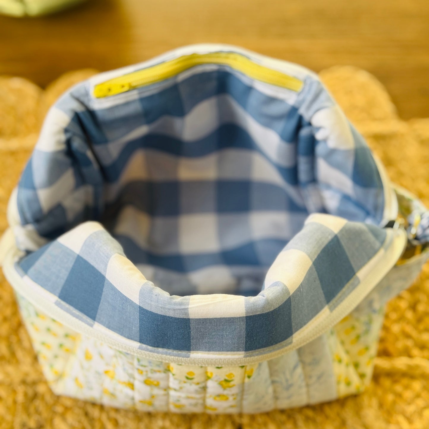 Lemon Blossom Patchwork Boxy Pouch