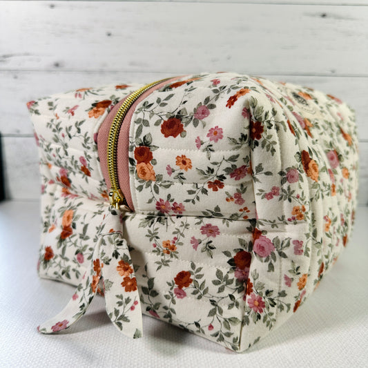 Pink & Orange Floral on White