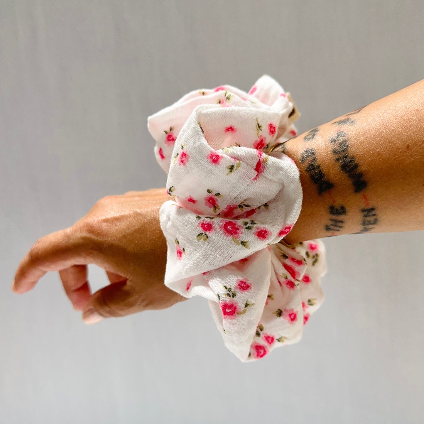 Vibrant Pinks Floral Scrunchie