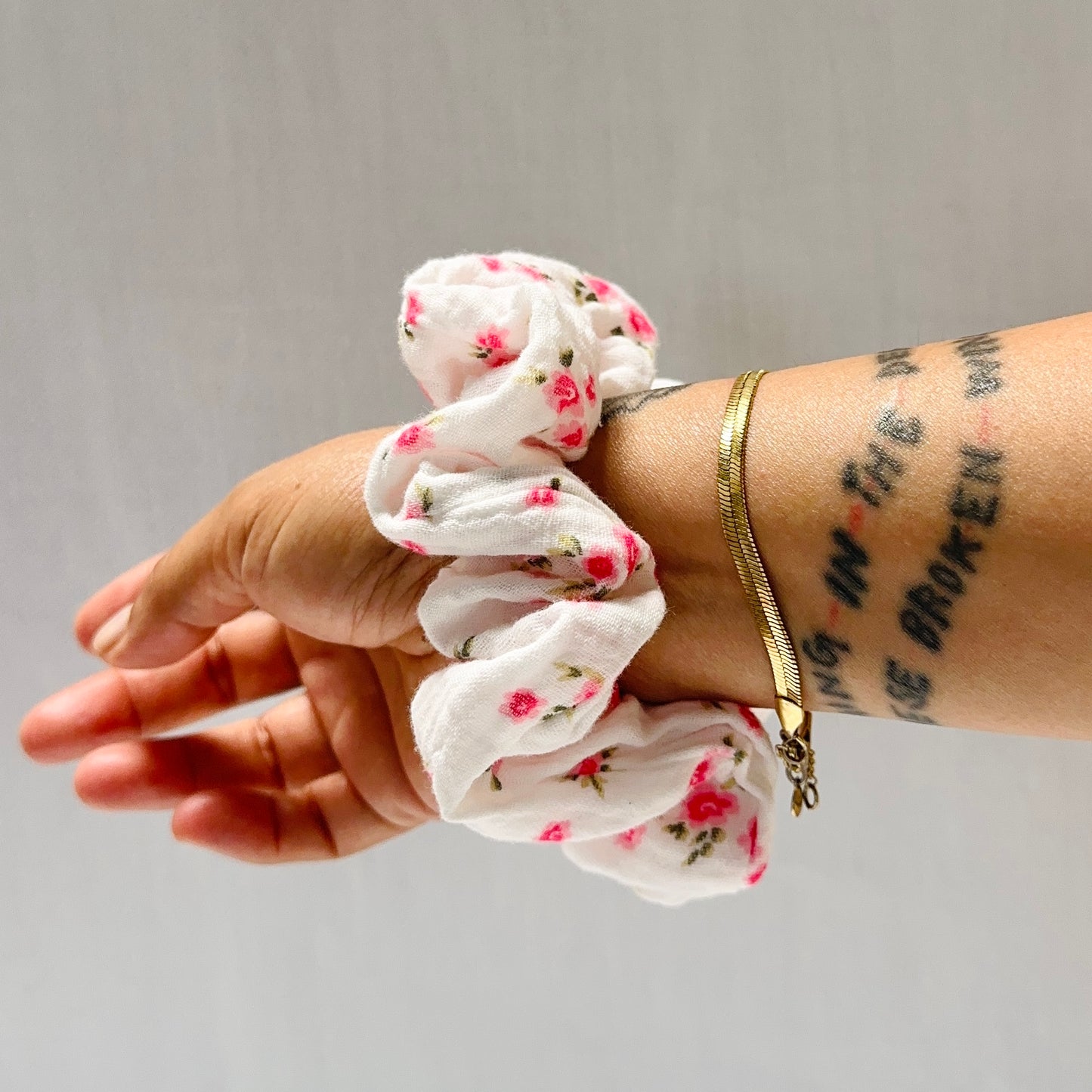 Vibrant Pinks Floral Scrunchie