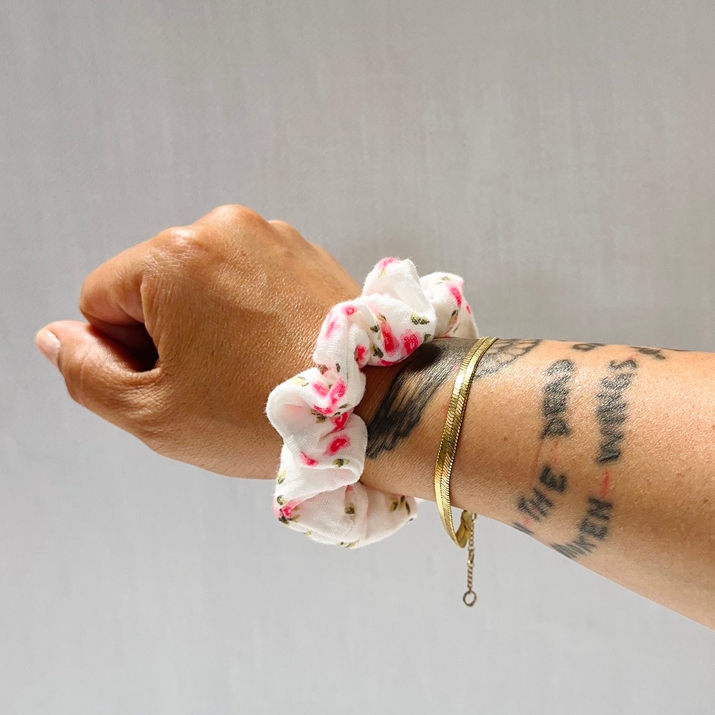 Vibrant Pinks Floral Scrunchie