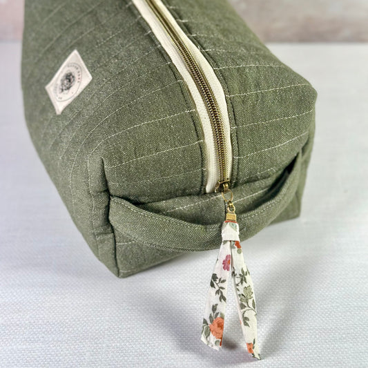 Olive Green with Floral Lining
