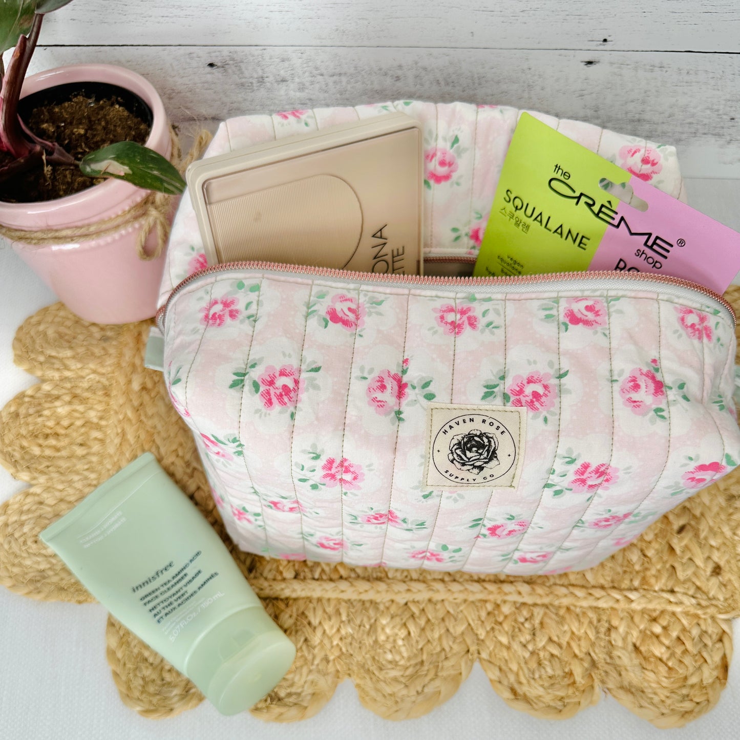 Light Pink with Pink Flowers