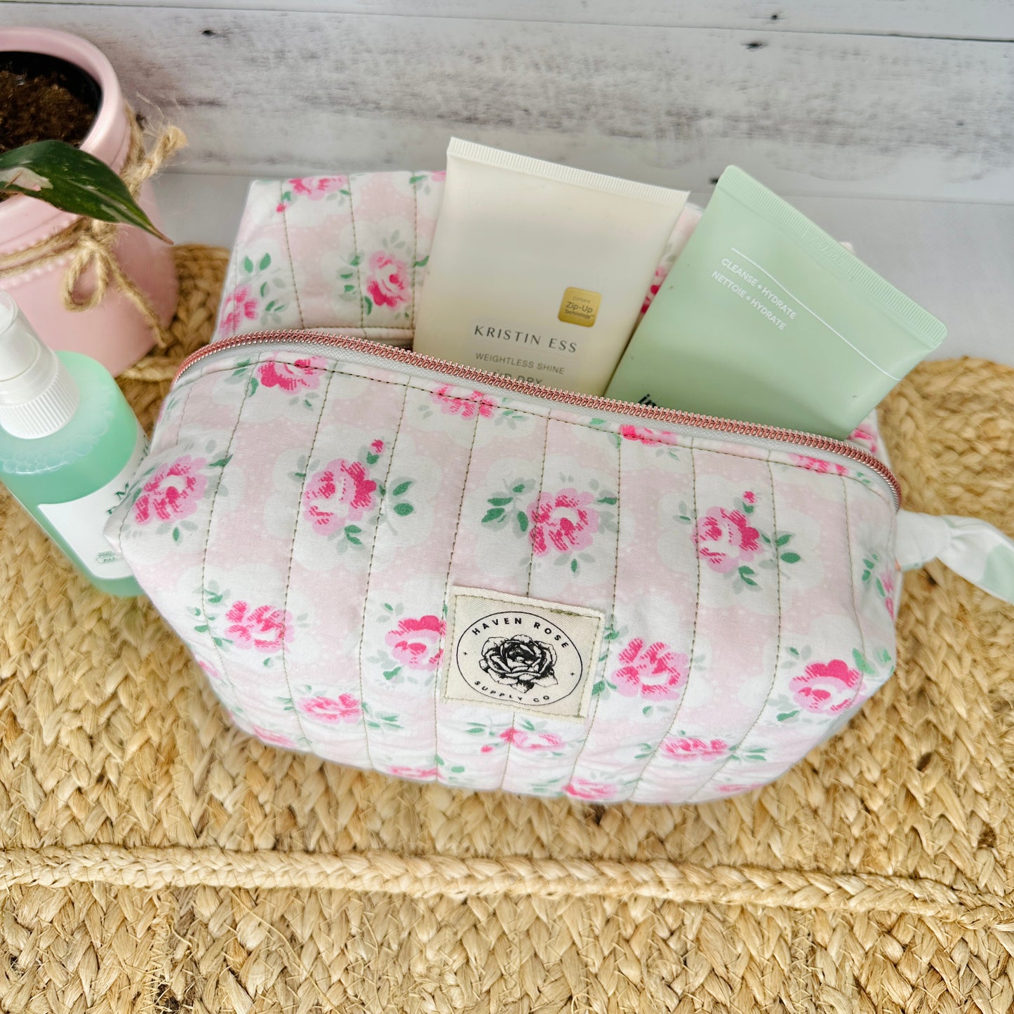 Light Pink with Pink Flowers