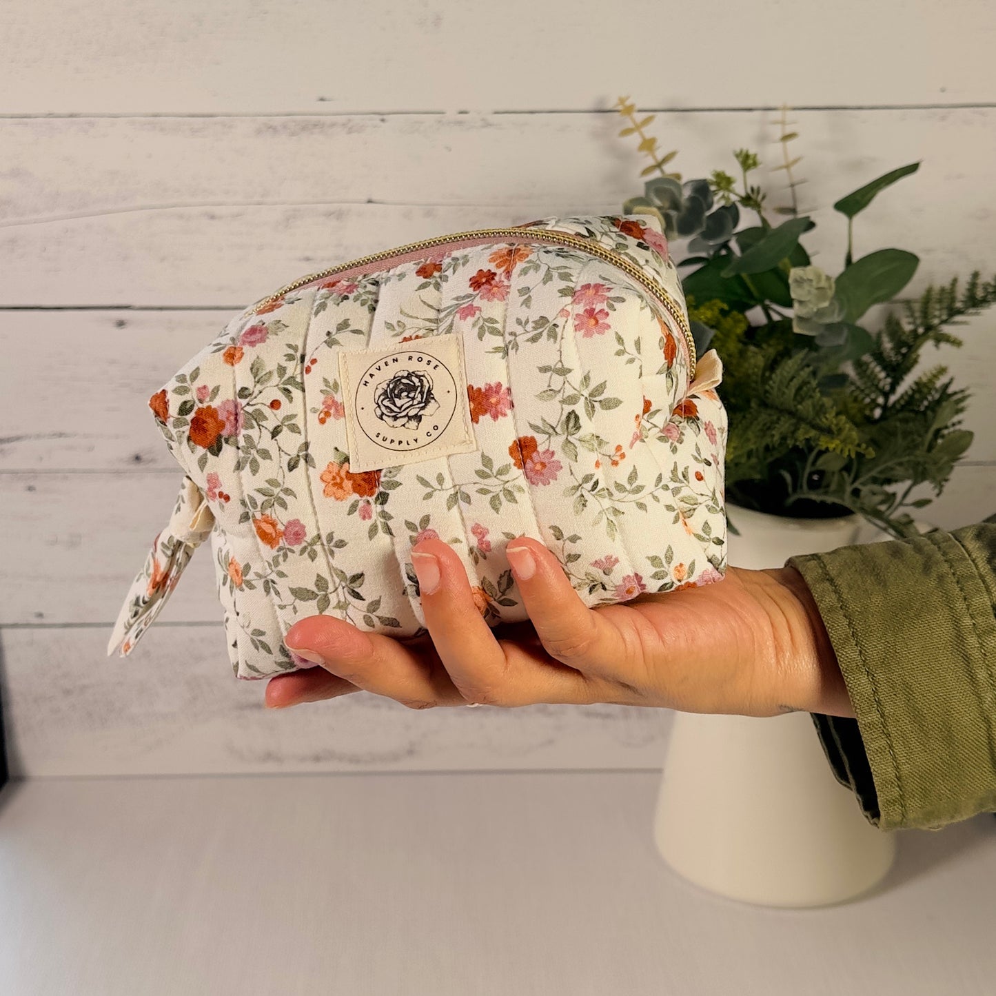 Pink & Orange Floral on White