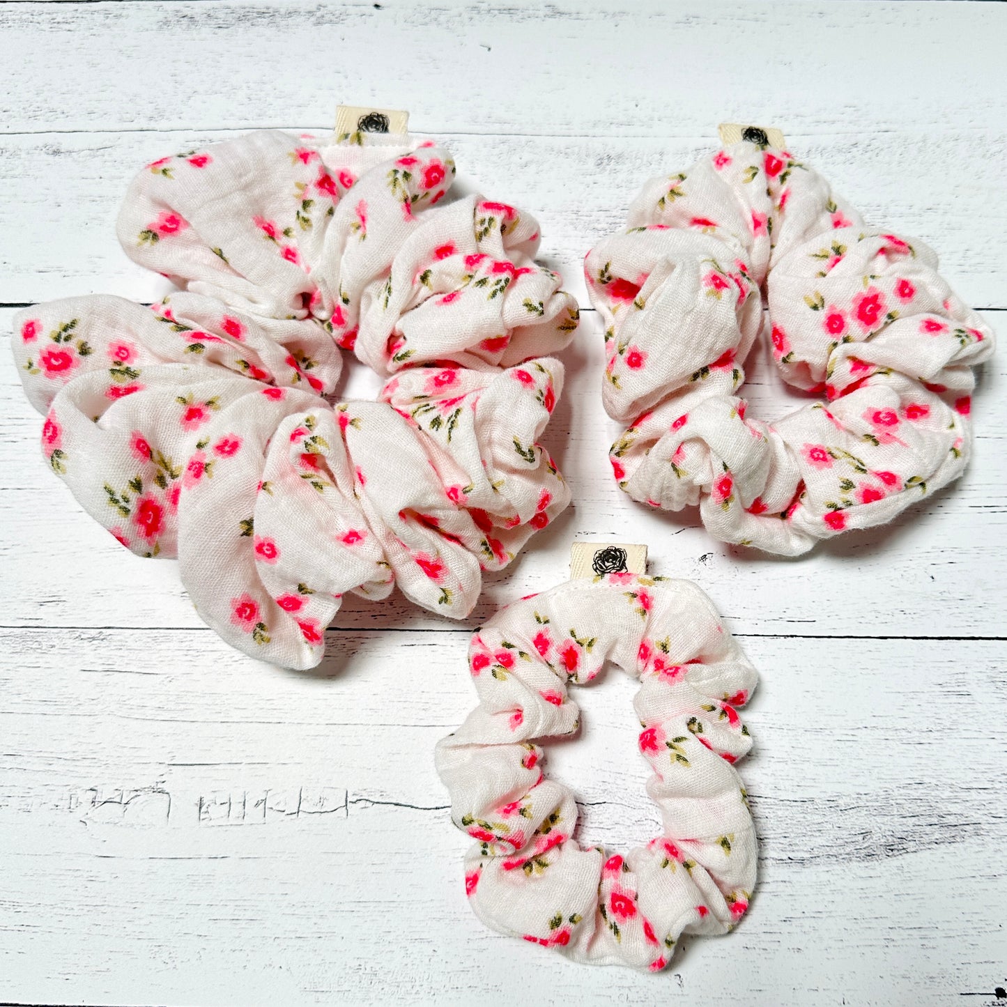 Vibrant Pinks Floral Scrunchie