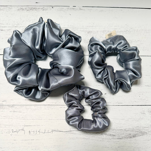 Denim Blue Satin Scrunchie