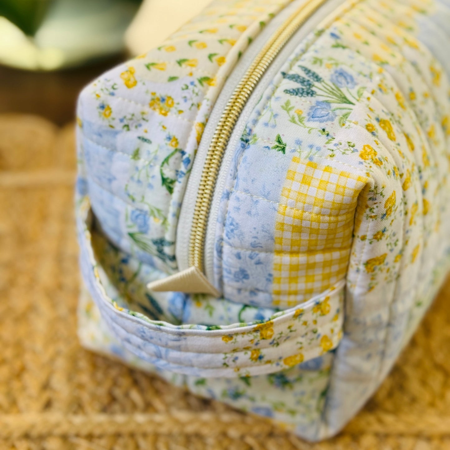 Lemon Blossom Patchwork Boxy Pouch