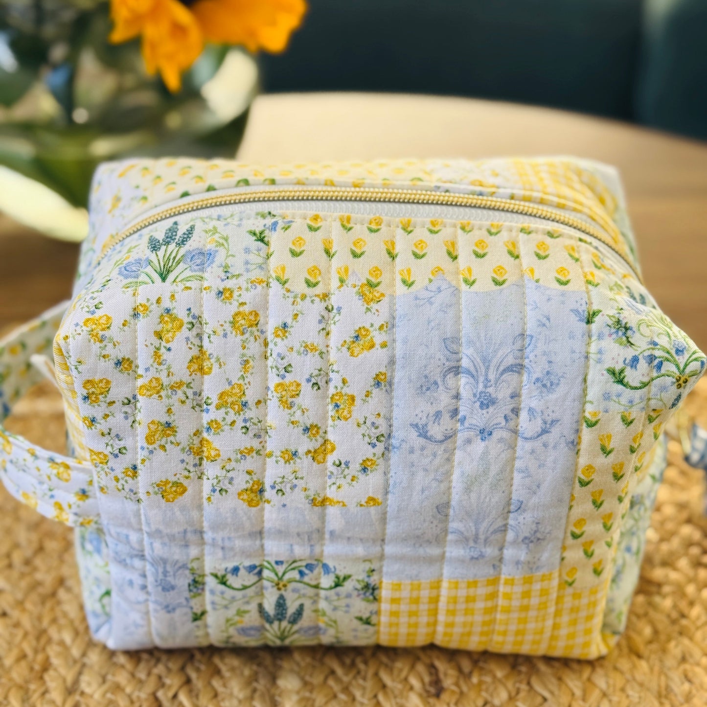 Lemon Blossom Patchwork Boxy Pouch