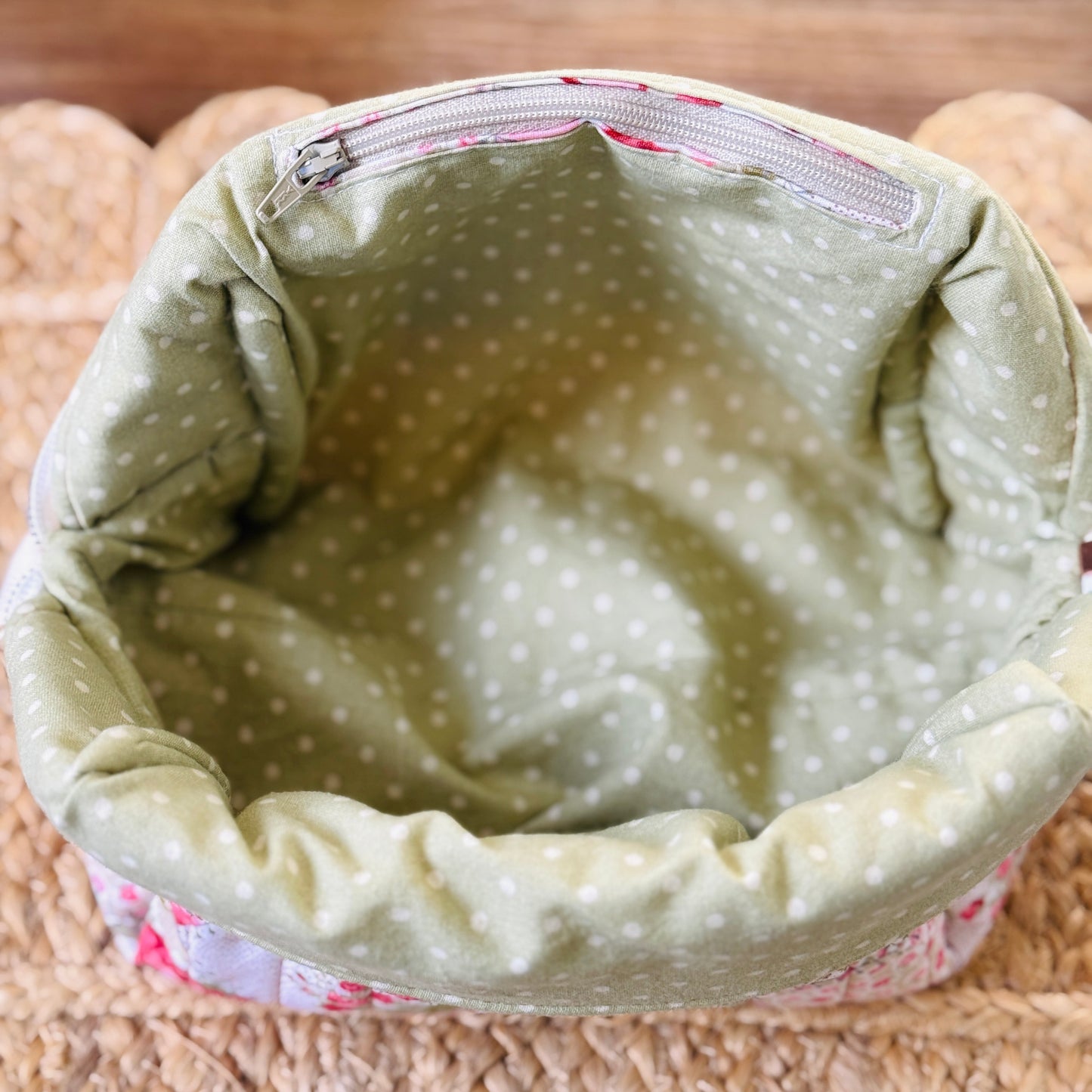 English Rose Patchwork Boxy Pouch